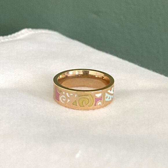 Brand new colorful enamel ring 2 - Picture 3 of 5